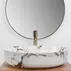 Lavoar pe blat Rea Queen Carrara oval finisaj alb marmura lucios 55 cm picture - 1
