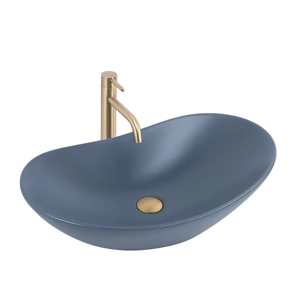 Lavoar pe blat Rea Royal oval 61.5 cm Blueberry albastru mat