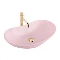 Lavoar pe blat Rea Royal oval 61.5 cm Powder Pink roz mat