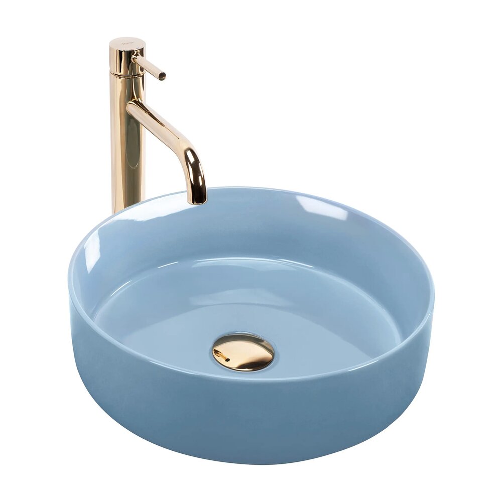 Lavoar pe blat Rea Sami rotund 36 cm albastru lucios