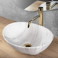 Lavoar pe blat Rea Sofia Ash oval 41 cm gri mat