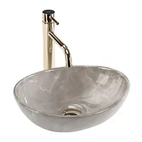 Lavoar pe blat Rea Sofia Mini oval 35 cm Kashmir gri-lucios