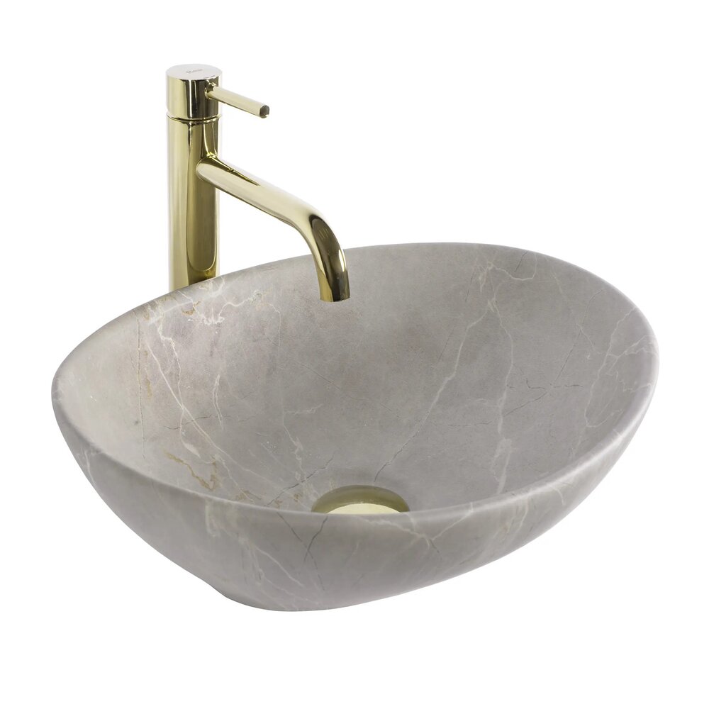 Lavoar pe blat Rea Sofia oval 41 cm bej mat