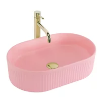 Lavoar pe blat Rea Vanda oval 50 cm Bubble Gum roz mat