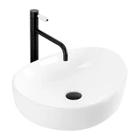 Lavoar pe blat Rea Vanila asimetric 51 cm alb lucios