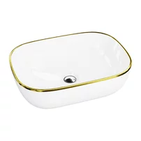 Lavoar pe blat Rune Alvar dreptunghiular 46 cm alb-auriu lucios