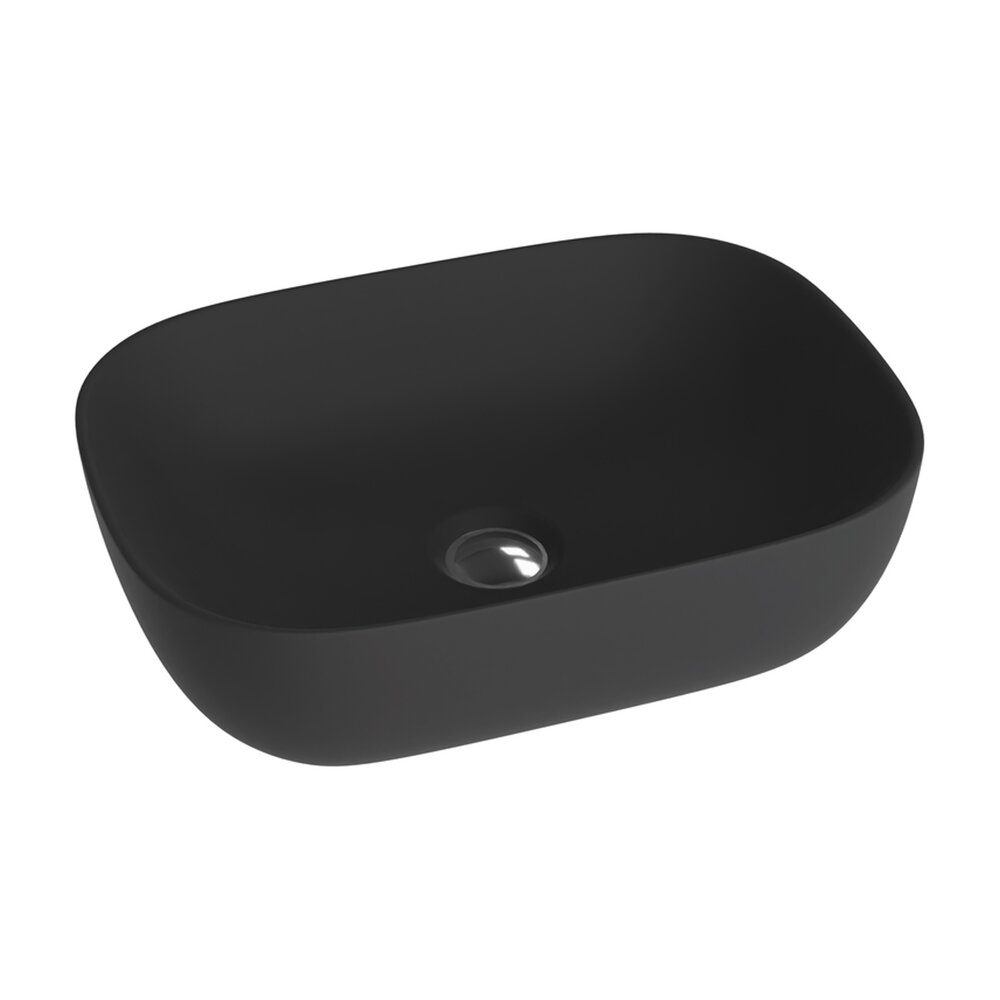 Lavoar pe blat Rune Alvar dreptunghiular 46 cm negru mat
