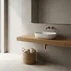 Lavoar pe blat Rune Arne dreptunghiular 46 cm alb lucios picture - 3
