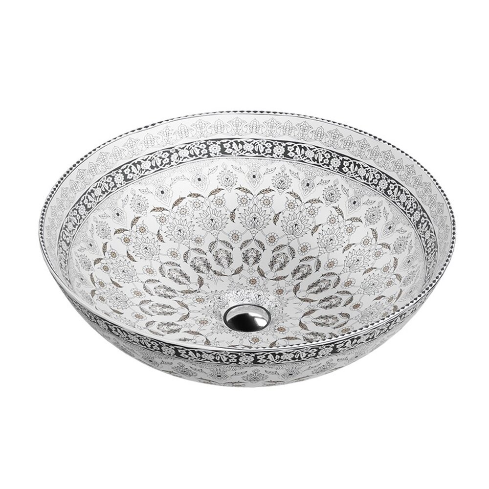 Lavoar pe blat Rune Estrid Kolor rotund 40 cm alb-gri