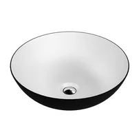 Lavoar pe blat Rune Estrid rotund 40 cm alb-negru mat