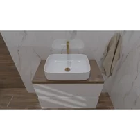 Lavoar pe blat Rune Finnur dreptunghiular 51 cm alb lucios