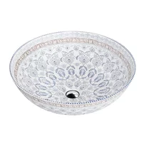 Lavoar pe blat Rune Gardar rotund 40 cm alb-albastru