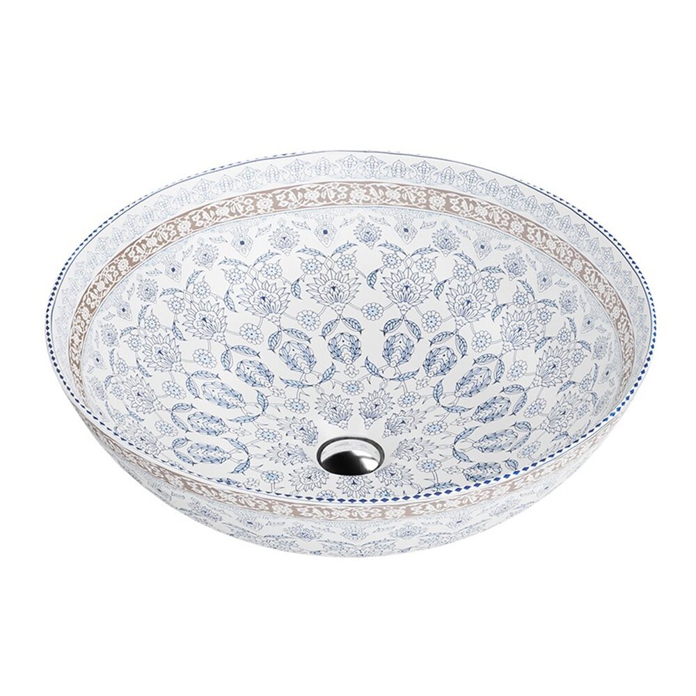 Lavoar pe blat Rune Gardar rotund 40 cm alb-albastru
