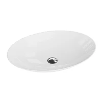 Lavoar pe blat Rune Geir oval 50 cm alb lucios
