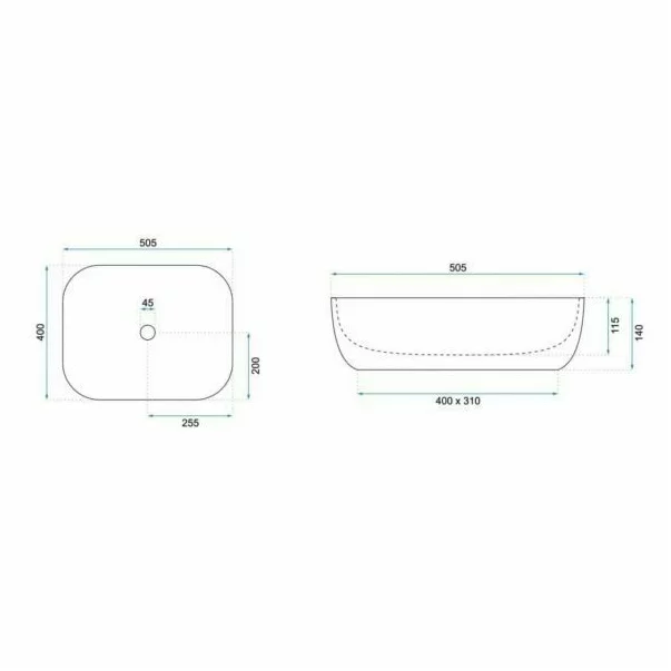 Lavoar pe blat Rune Grid 50.5 cm gri mat picture - 4