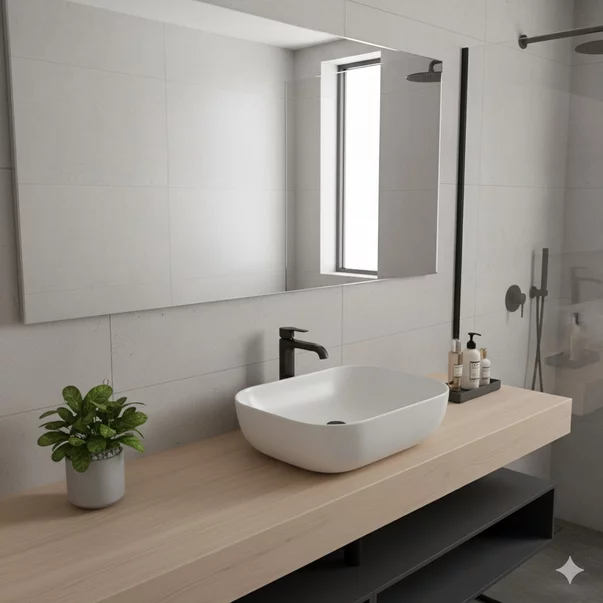 Lavoar pe blat Rune Grid 50.5 cm gri mat picture - 2