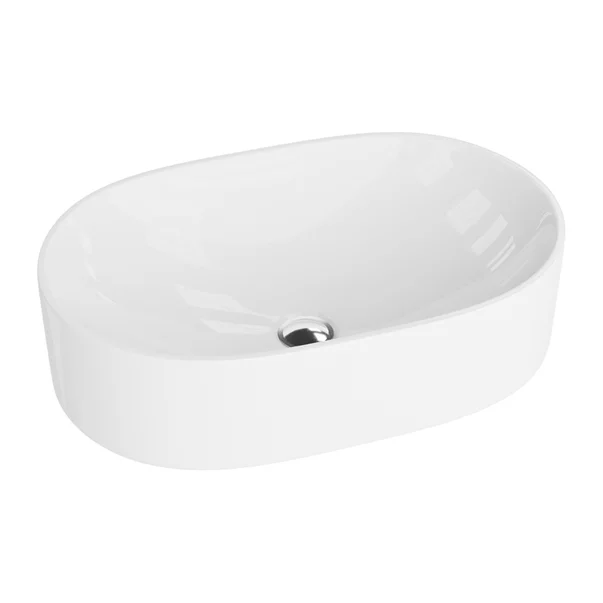 Lavoar pe blat Rune Hakon oval 53 cm alb lucios picture - 2