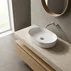 Lavoar pe blat Rune Hakon oval 53 cm alb lucios picture - 1