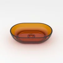 Lavoar pe blat Rune Mond oval 58 cm rasina maro-cupru