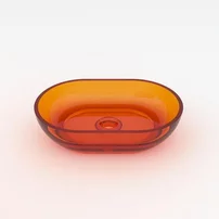 Lavoar pe blat Rune Mond oval 58 cm rasina portocaliu-transparent