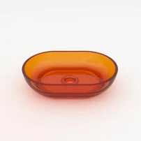 Lavoar pe blat Rune Mond oval 58 cm rasina transparenta - portocaliu