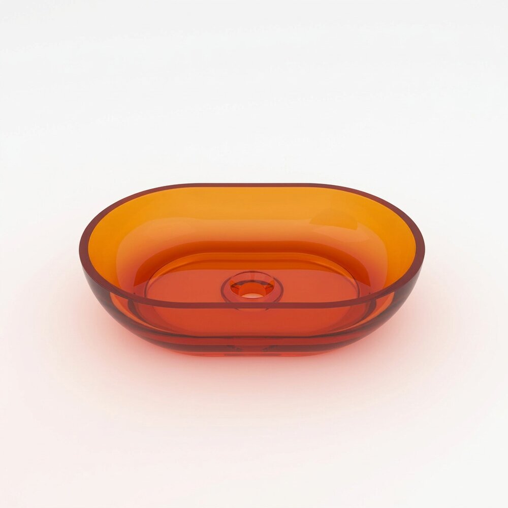 Lavoar pe blat Rune Mond oval 58 cm rasina transparenta - portocaliu