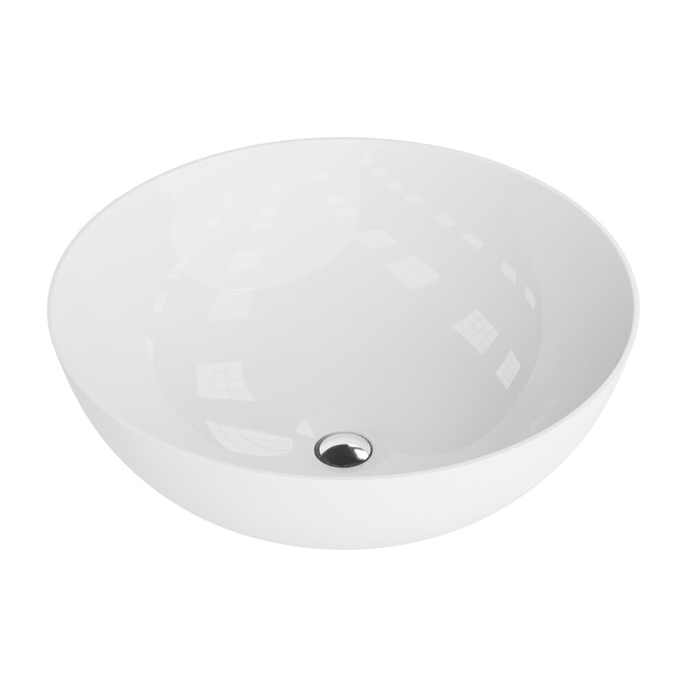 Lavoar pe blat Rune Osk rotund 41.5 cm alb lucios