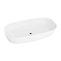 Lavoar pe blat Rune Solveig dreptunghiular 70 cm alb lucios