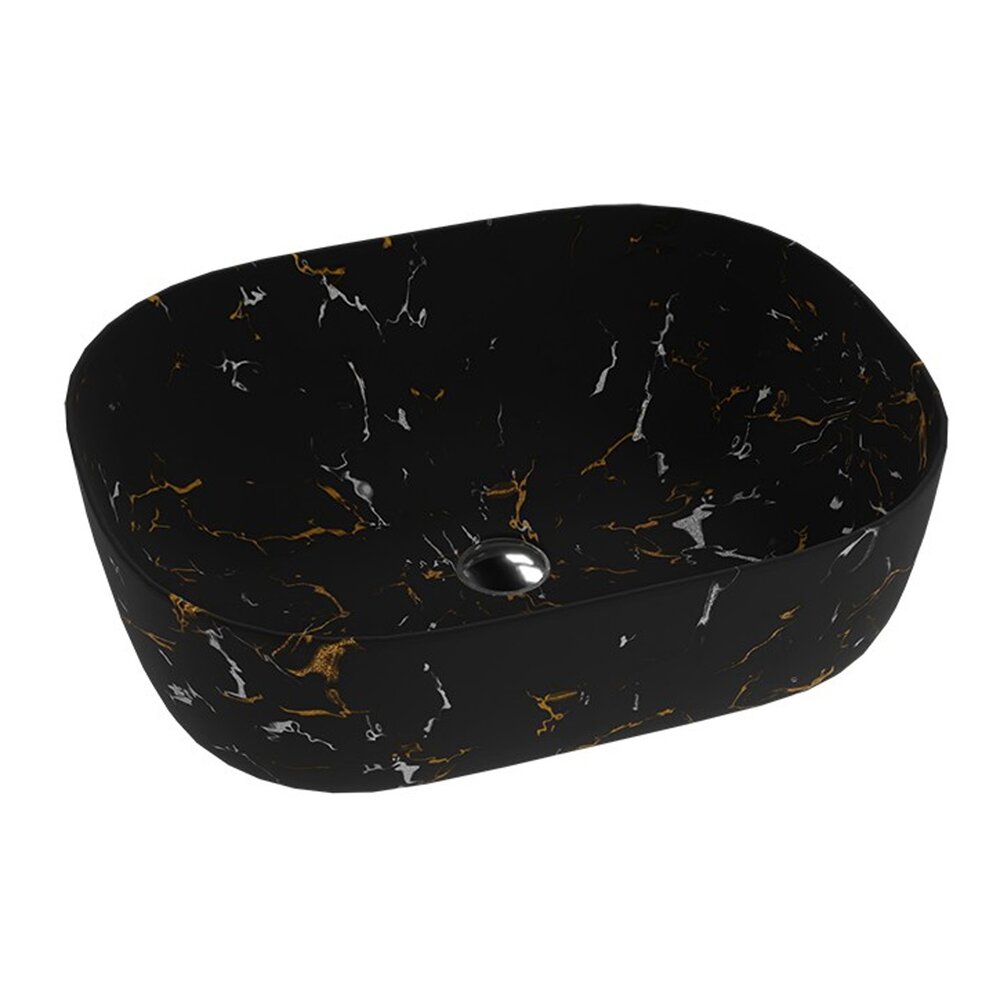 Lavoar pe blat Rune Sverre dreptunghiular 50 cm negru mat