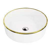 Lavoar pe blat Rune Thora rotund 37 cm alb-auriu lucios