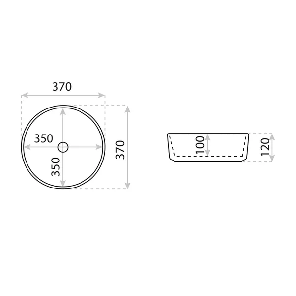 Lavoar pe blat Rune Thora rotund 37 cm alb-auriu lucios picture - 2