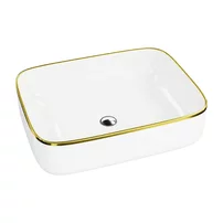 Lavoar pe blat Rune Thorfinn dreptunghiular 51 cm alb-auriu lucios