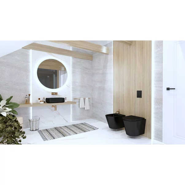 Lavoar pe blat Rune Thorfinn dreptunghiular 51 cm negru mat picture - 3