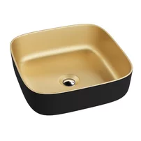 Lavoar pe blat Rune Thorfinn patrat 39 cm auriu-negru mat