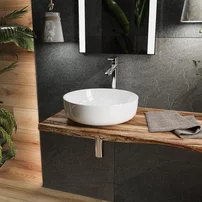 Lavoar pe blat Rune Ulrik rotund 41.5 cm alb lucios