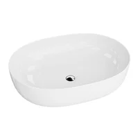 Lavoar pe blat Rune Viggo oval 60 cm alb lucios