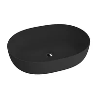 Lavoar pe blat Rune Viggo oval 60 cm negru mat