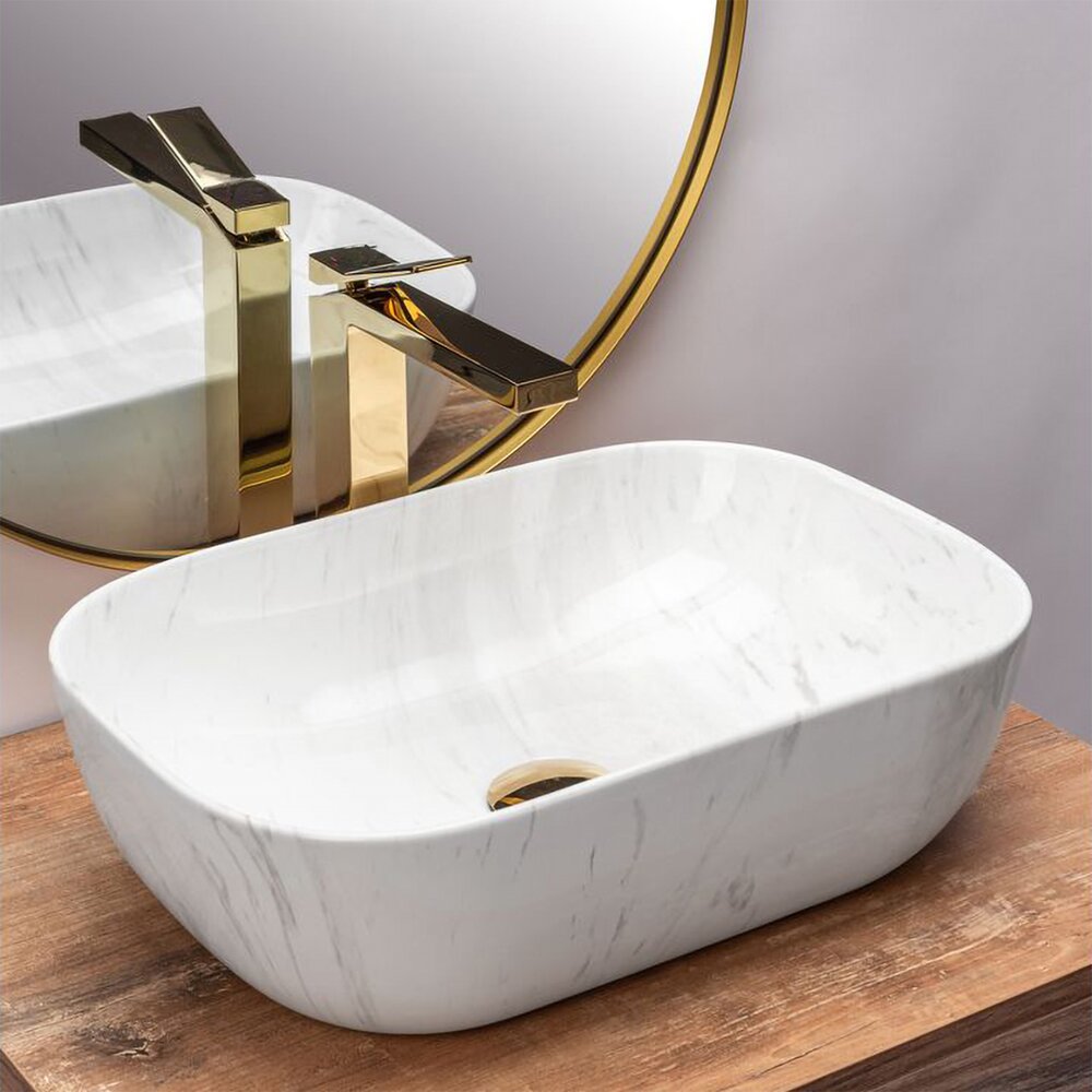 Lavoar pe blat stil marmura Rune Magni 45.5 cm