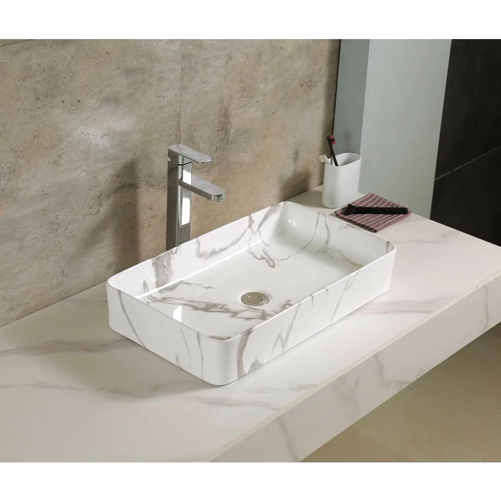 Lavoar pe blat stil marmura Rune Skadi 61 cm 5940541330288