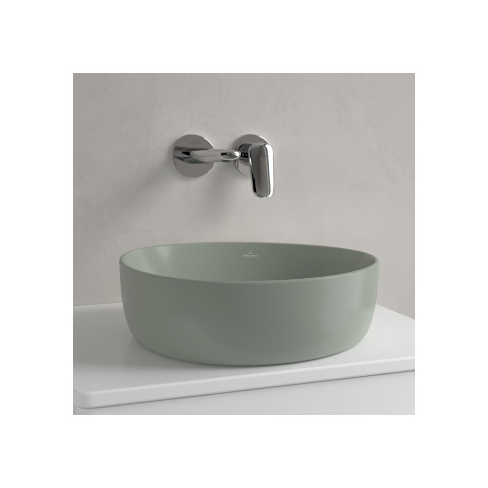 Lavoar pe blat Villeroy&Boch Antao TitanCeram Morning Green CeramicPlus 40x40 cm