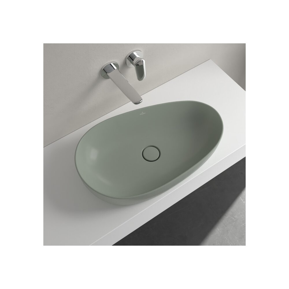 Lavoar pe blat Villeroy&Boch Antao TitanCeram Morning Green CeramicPlus 65x40 cm