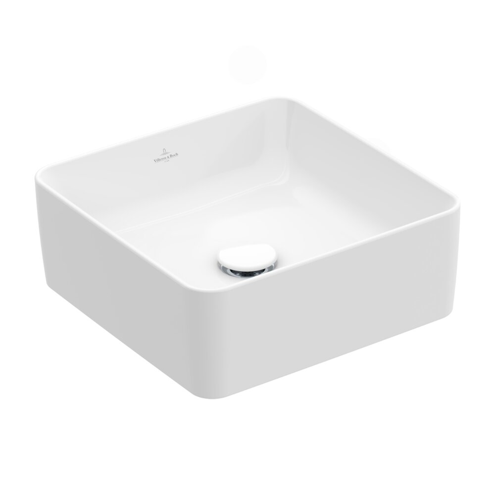 Lavoar pe blat Villeroy&Boch Collaro alb lucios Alpin CeramicPlus 38x38 cm TitanCeram