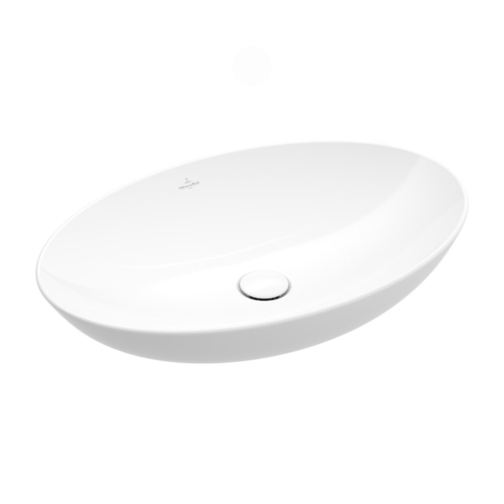 Lavoar pe blat Villeroy&Boch Loop&Friends alb lucios Alpin CeramicPlus 62x42 cm TitanCeram