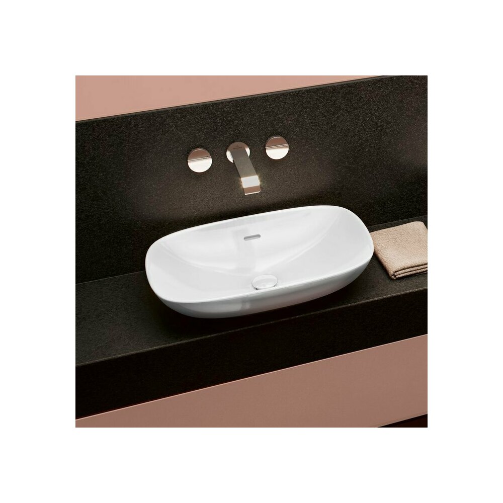 Lavoar pe blat Villeroy&Boch Loop&Friends TitanCeram alb Alpin CeramicPlus 56x38 cm