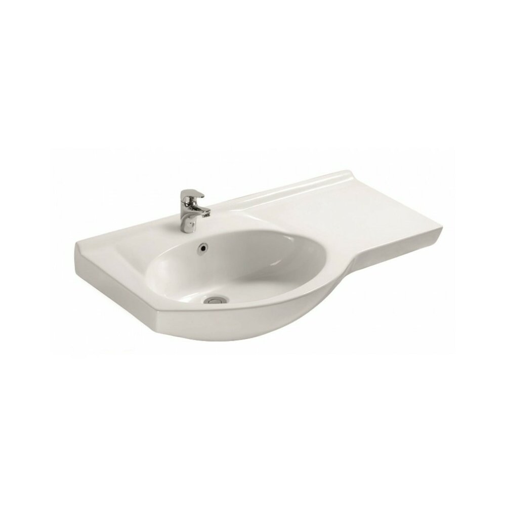 Lavoar pe mobilier Inter Ceramic alb finisaj lucios 94 cm spatiu depozitare