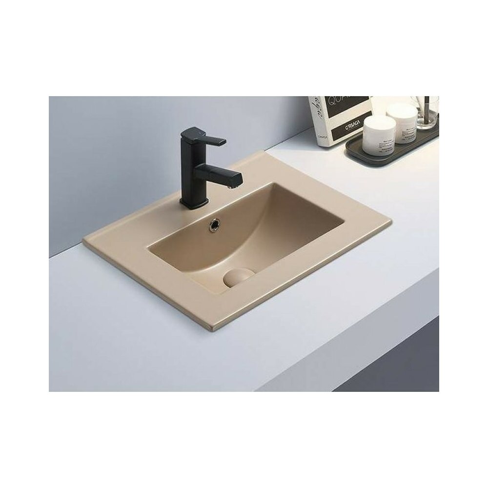 Lavoar pe mobilier Inter Ceramic bej mat 81 cm