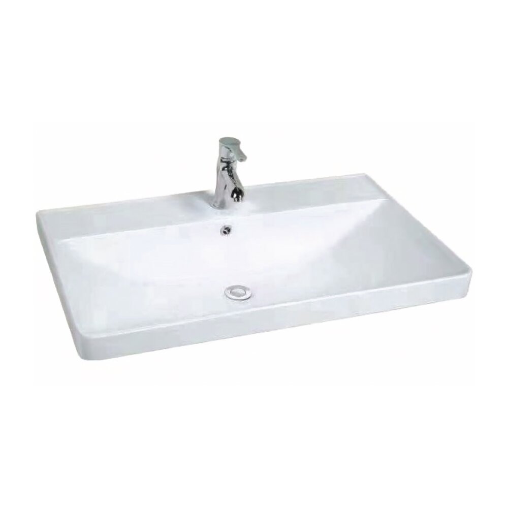 Lavoar pe mobilier Inter Ceramic finisaj alb lucios 80 cm