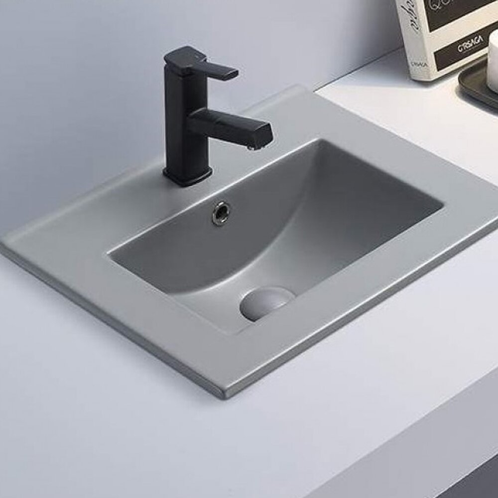 Lavoar pe mobilier Inter Ceramic gri mat 61 cm