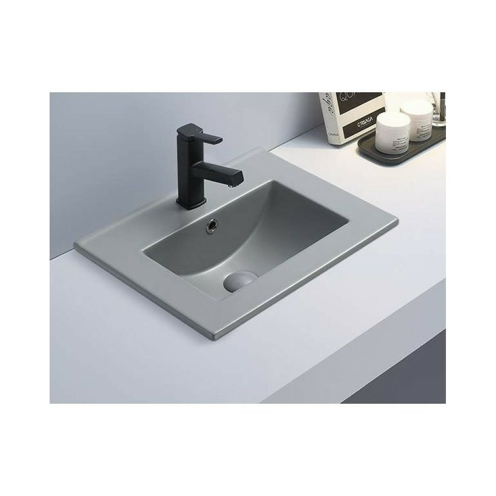 Lavoar pe mobilier Inter Ceramic gri mat 81 cm