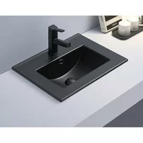 Lavoar pe mobilier Inter Ceramic negru mat 81 cm